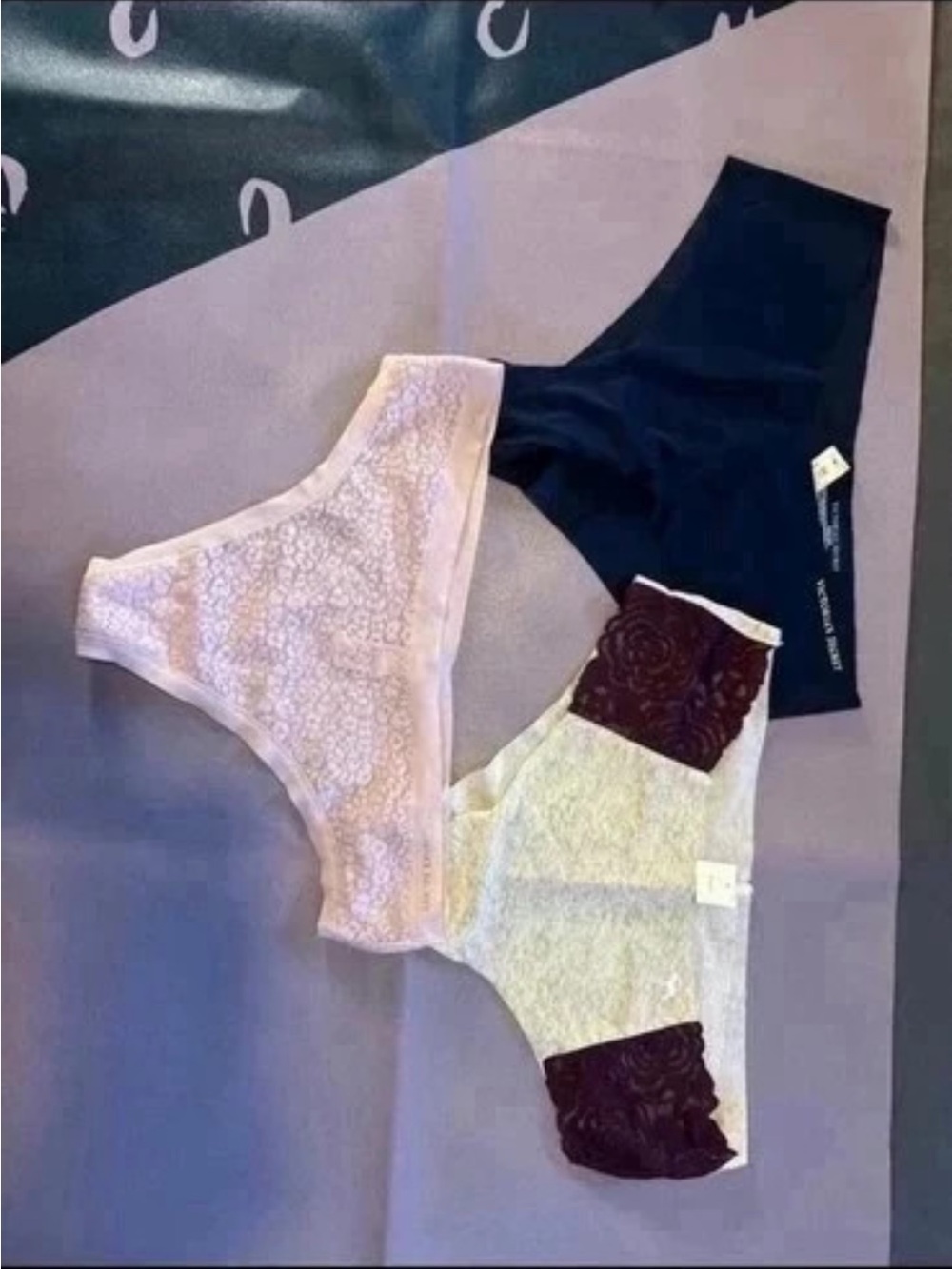 Pink underwear Women's Panty Trio in Black, Blush, and Heather